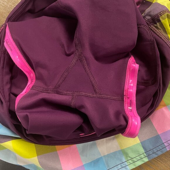 EUC Lululemon Run Pace Setter Skirt Sea Check Multi Plum skort Women's 4 6 Small - Picture 9 of 11